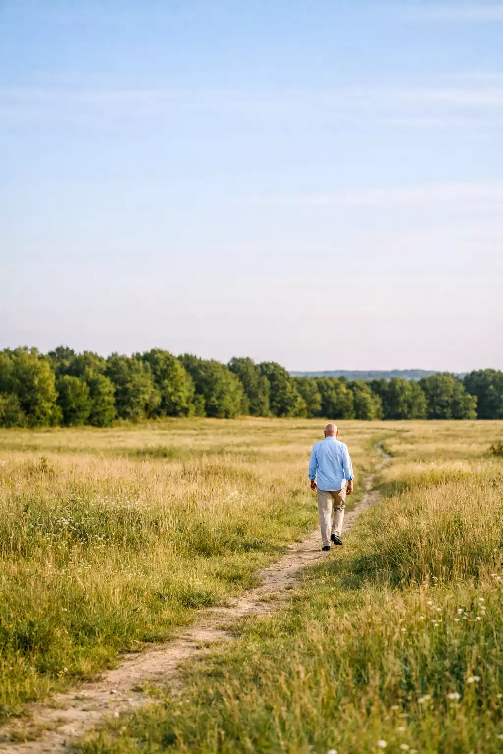 Fred Magry marchant dans la campagne